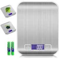 Intirilife Küchenwaage SILBER – 5kg Elektronische Waage für die