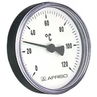 Afriso Bimetall-Thermometer 0-120 Grad Gehäuse 63mm Schaft 40mm 1/2