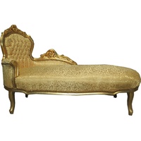 Casa Padrino Barock Chaiselongue Gold Muster / Gold -