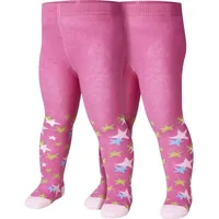 Playshoes Strumpfhose STERNE 2er-Pack in pink, Gr.50/56