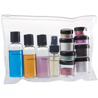 Sichler Beauty Reißverschluss-Tasche mit 12 Kosmetik-Behältern fürs Flug-Handgepäck