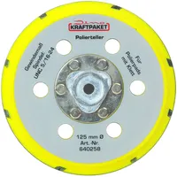 Dino Kraftpaket 640258 125mm-Stützteller-M8 mit Klett Polierteller für Exzenter