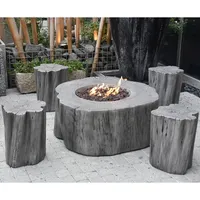 Gardenforma Sitzgruppen -Set: Gas Feuerstelle Manchester aus Faserbeton in