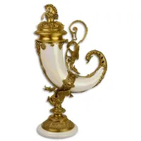 Casa Padrino Jugendstil Füllhorn mit Sockel Weiß / Gold