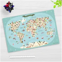 Cover-your-desk Schreibtischunterlage für Kinder Weltkarte aus hochwertigem Vinyl 60