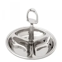 Casa Padrino Edle 3-er Schale aus vernickeltem Metall H