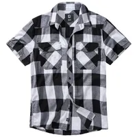 Brandit Textil Brandit Checkshirt kurzarm weiß/schwarz, Größe S