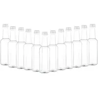 Mambocat 12er Set Geradhalsflasche 250ml + Schraubverschluss Deckel PP