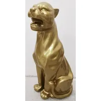 Casa Padrino XXL Garten Skulptur Panther Gold H. 75