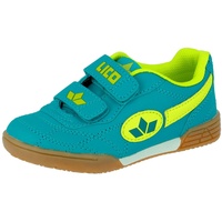LICO Unisex Kinder Bernie V Hallenschuhe, Petrol Lemon, 37