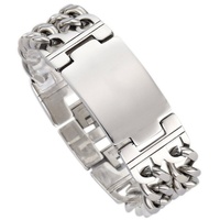 FIRETTI Armband »Schmuck Geschenk Armkette ID-Platte, Panzerkette«, silberfarben