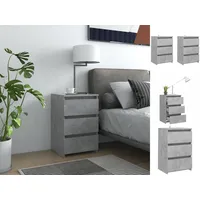 VidaXL Nachttische 2 Stk Betongrau 40x35x62,5 cm Holzwerkstoff