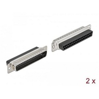 DeLock D-Sub 37 Pin Crimp Stecker, Metall, 2 Stück