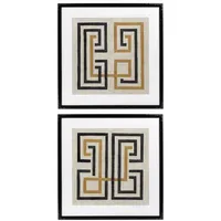 Casa Padrino Designer Bilder Set Mehrfarbig / Schwarz 69