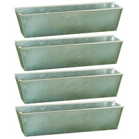 Hti-Living  Pflanzkasten Set für Palette 4-tlg. silber 69099