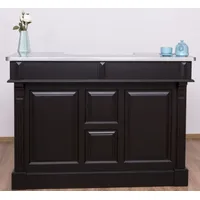 Casa Padrino Landhausstil Theke Schwarz / Silber 150 x