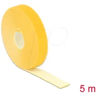 DeLock Klettband auf Rolle, 5m x 20mm, Gelb