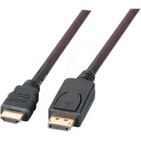 EFB-Elektronik EFB K5561HQSW.3 DisplayPort/HDMI Kabel 4K60Hz,A-A St-St, 3m, schwarz