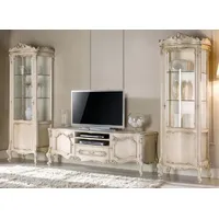 Casa Padrino Luxus Barock Wohnzimmer Set Cremefarben / Silber