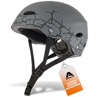 Apollo verstellbarer Skatehelm mit Design - BMX Kinderhelm grau|SCHWARZ