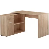 KADIMA DESIGN Schreibtisch mit Regal-Platte Sonoma / Beige