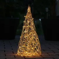 MARELIDA LED 3D Kegel Garten Terasse Leuchte Drahtleuchte 100LED