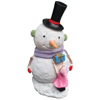 Aspinaworld Gartenfigur Schneemann Figur mit Hut 30 cm, Figur