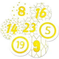 Frau Wundervoll 48 Adventskalenderzahlen AUFKLEBER für 2 Kalender weiß,gold,