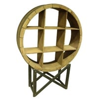 Casa Padrino Landhausstil Regalschrank Naturfarben / Schwarz 120 x