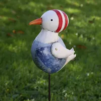 MARELIDA Gartenstecker Möwe Gartendeko - H: 75cm - für