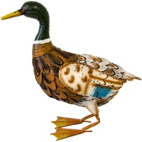 Lemodo Dekofigur Ente, 45 cm hoch, Metallfigur, Gartenvogel,