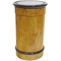 Casa Padrino Art Deco Barschrank Vogelaugenahorn Hellbraun / Schwarz