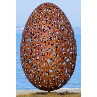 Casa Padrino Luxus Stahl Garten Skulptur Ei Rostfarben Ø
