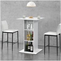 [en.casa] Bartisch Visby 110x70x70 cm mit 3 Regalfächern Weiß