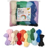 Folia Bastelfilz-Set 12 Farben sortiert mehrfarbig