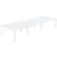 Paperflow easyDesk Doppelschreibtisch weiß rechteckig, 4-Fuß-Gestell weiß 360,0 x