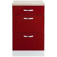 WIHO KÜCHEN Unterschrank »Flexi«, Breite 50 cm rot