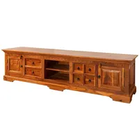 Massivmoebel24 TV-Board Akazie 220x50x55 honig lackiert Oxford #0341