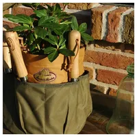 Esschert Design Gartengerätetasche, Werkzeugtasche, rund mit Seitentasche, ca. 28