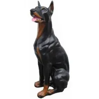 Casa Padrino Dekofigur Dobermann Hund Schwarz / Braun 29