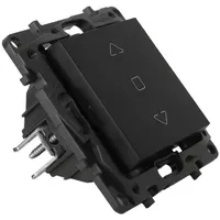 Legrand Rolladenschalter Jalousieschalter 3-fach 6 AX schwarz