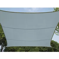 Perel Sonnensegel Lichtgrau Quadratisch 3,6 x 3,6 m