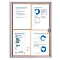 Showdown® Displays Schaukasten Economy XS Kork silber 4x DIN