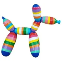 Casa Padrino Designer Deko Skulptur Ballon Hund Mehrfarbig Gestreift