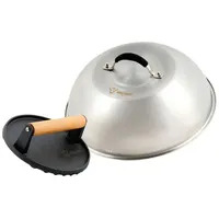 BBQ-Toro Wärmeglocke Ø 31,5 cm Edelstahl Gusseisen silber