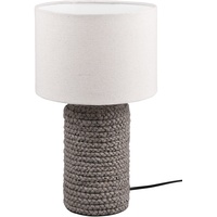 Trio Tischleuchte Mala Keramik mit Stoffschirm beige, 22cm Höhe