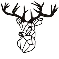 Hansmeier Hirsch-Wanddeko - Metall Schwarz - 42 x 47