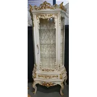 Casa Padrino Barock Vitrine Weiß / Gold - Barock