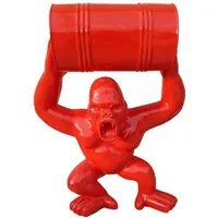 Casa Padrino Designer Deko Skulptur Gorilla Affe mit Fass