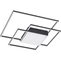 LINDBY LED-Deckenleuchte Nelinka, 60 cm, schwarz, Aluminium